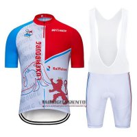 Abbigliamento Lussemburgo 2020 Manica Corta e Pantaloncino Con Bretelle Blu Bianco Rosso
