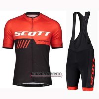 Abbigliamento Scott 2019 Manica Corta e Pantaloncino Con Bretelle Nero Rosso