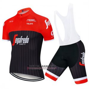 Abbigliamento Segafredo Zanetti 2020 Manica Corta e Pantaloncino Con Bretelle Rosso Nero