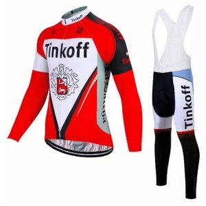 Abbigliamento Tinkoff 2017 Manica Lunga e Pantaloncino Con Bretelle rosso