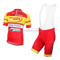 Abbigliamento Wallonie Bruxelles 2016 Manica Corta E Pantaloncino Con Bretelle giallo e rosso