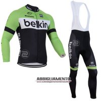 Abbigliamento Belkin 2014 Manica Lunga E Calza Abbigliamento Con Bretelle Verde E Nero