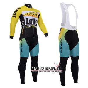 Abbigliamento Lotto Soudal 2015 Manica Lunga E Calza Abbigliamento Con Bretelle Nero E Giallo