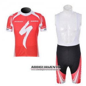 Abbigliamento Specialized 2014 Manica Corta E Pantaloncino Con Bretelle Bianco E Rosso