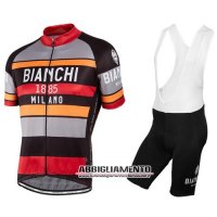 Abbigliamento Bianchi 2016 Manica Corta E Pantaloncino Con Bretelle Rosso E Arancione