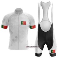 Abbigliamento Campione Portugal 2020 Manica Corta e Pantaloncino Con Bretelle Bianco(2)