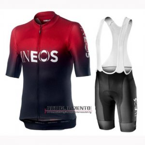 Abbigliamento Castelli Ineos 2019 Manica Corta e Pantaloncino Con Bretelle Nero Rosso