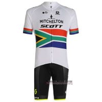 Abbigliamento Mitchelton-scott Campione Sudafrica 2020 Manica Corta e Pantaloncino Con Bretelle