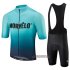 Abbigliamento Morvelo 2020 Manica Corta e Pantaloncino Con Bretelle Azzurro