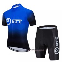 Abbigliamento NTT Pro Cycling 2020 Manica Corta e Pantaloncino Con Bretelle Nero Blu