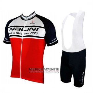 Abbigliamento Nalini 2019 Manica Corta e Pantaloncino Con Bretelle Bianco Rosso Nero