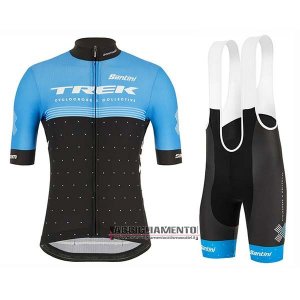 Abbigliamento Trek Nero 2020 Manica Corta e Pantaloncino Con Bretelle Blu