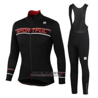 Donne Abbigliamento Sportful 2020 Manica Lunga e Calzamaglia Con Bretelle Nero Rosso