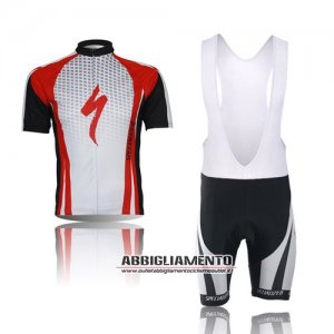 Abbigliamento Specialized 2013 Manica Corta E Pantaloncino Con Bretelle Bianco E Rosso