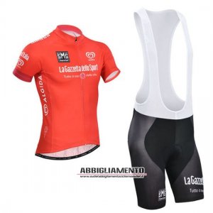 Abbigliamento Giro d\'Italia 2014 Manica Corta E Pantaloncino Con Bretelle Rosso