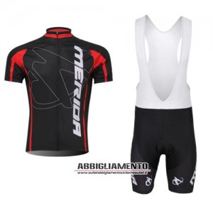 Abbigliamento Merida 2014 Manica Corta E Pantaloncino Con Bretelle Nero E Rosso