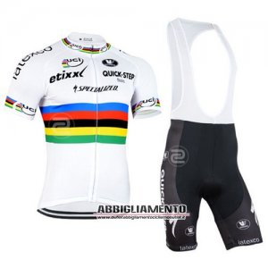 Abbigliamento Etixx Quickstep 2015 Manica Corta E Pantaloncino Con Bretelle Bianco