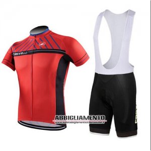 Abbigliamento Castelli 2016 Manica Corta E Pantaloncino Con Bretelle Nero E Rosso