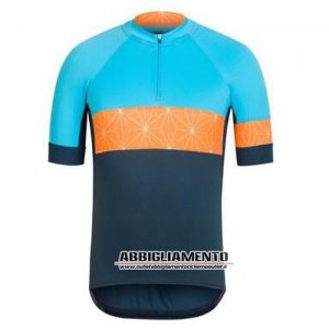 Abbigliamento Rapha 2016 Manica Corta E Pantaloncino Con Bretelle Blu E Arancione