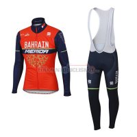 Abbigliamento Bahrain Merida 2017 Manica Lunga E Calza Abbigliamento Con Bretelle rosso