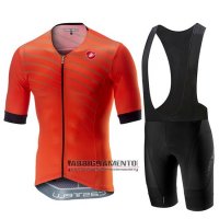 Abbigliamento Castelli Free Speed Race 2019 Manica Corta e Pantaloncino Con Bretelle Arancione