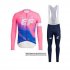 Abbigliamento EF Education First 2020 Manica Lunga e Calzamaglia Con Bretelle Rosa