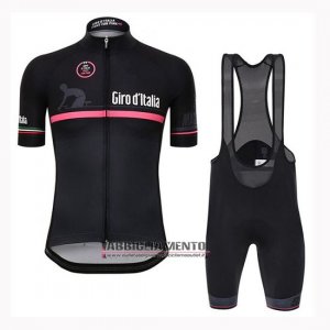 Abbigliamento Giro d\'Italia 2019 Manica Corta e Pantaloncino Con Bretelle Nero