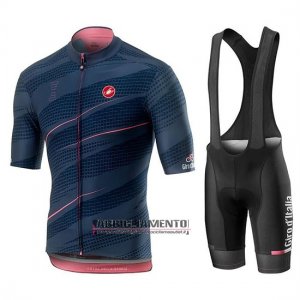 Abbigliamento Giro d\'Italia 2019 Manica Corta e Pantaloncino Con Bretelle Spento Blu