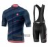 Abbigliamento Giro d'Italia 2019 Manica Corta e Pantaloncino Con Bretelle Spento Blu