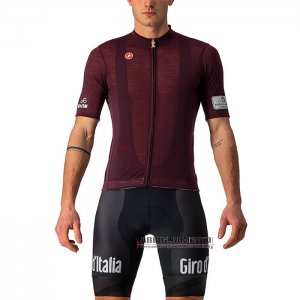 Abbigliamento Giro d\'Italia Manica Corta e Pantaloncino Con Bretelle 2021 Spento Rosso
