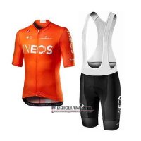 Abbigliamento Ineos 2020 Manica Corta e Pantaloncino Con Bretelle Arancione