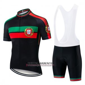 Abbigliamento Portugal 2019 Manica Corta e Pantaloncino Con Bretelle Nero Verde Rosso