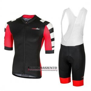 Abbigliamento RH+ Stratos 2018 Manica Corta e Pantaloncino Con Bretelle Nero Rosso