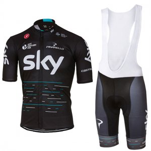 Abbigliamento Sky 2017 Manica Corta e Pantaloncino Con Bretelle nero