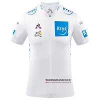 Abbigliamento Tour de France 2020 Manica Corta e Pantaloncino Con Bretelle Bianco(2)