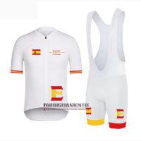 Abbigliamento Vuelta Espana 2019 Manica Corta e Pantaloncino Con Bretelle Bianco