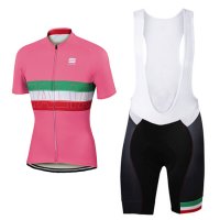 Donne Abbigliamento Sportful 2017 Manica Corta e Pantaloncino Con Bretelle rosa