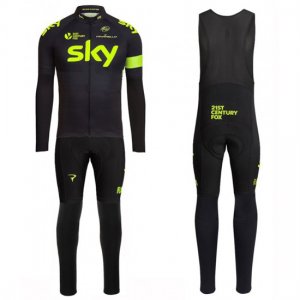 Abbigliamento Sky 2016 Manica Lunga E Calzamaglia Con Bretelle Verde E Nero