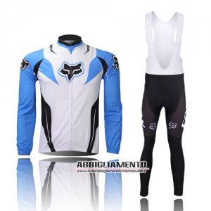 Abbigliamento Fox 2013 Manica Lunga E Calza Abbigliamento Con Bretelle Bianco E Blu