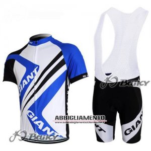 Abbigliamento Giant 2012 Manica Corta E Pantaloncino Con Bretelle Bianco E Blu