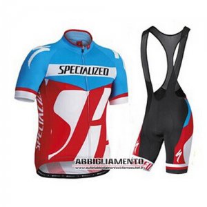 Abbigliamento Specialized 2014 Manica Corta E Pantaloncino Con Bretelle Blu E Rosso