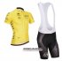 Abbigliamento Tour De France 2014 Manica Corta E Pantaloncino Con Bretelle Giallo