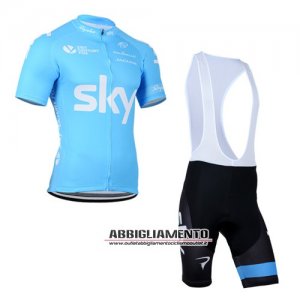 Abbigliamento Sky 2015 Manica Corta E Pantaloncino Con Bretelle Blu