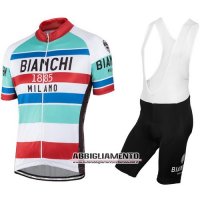 Abbigliamento Bianchi 2016 Manica Corta E Pantaloncino Con Bretelle Rosso E Bianco