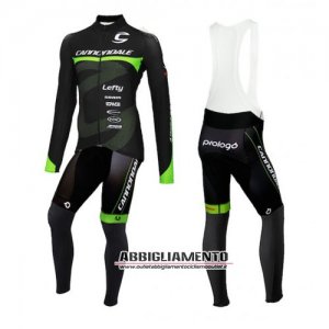 Abbigliamento Cannondale Garmin 2016 Manica Lunga E Calza Abbigliamento Con Bretelle Nero E Verde