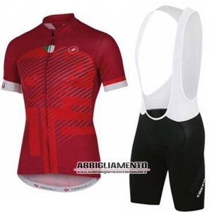 Abbigliamento Castelli 2016 Manica Corta E Pantaloncino Con Bretelle Rosso