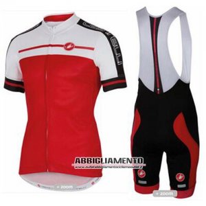 Abbigliamento Castelli 2016 Manica Corta E Pantaloncino Con Bretelle Rosso E Bianco red