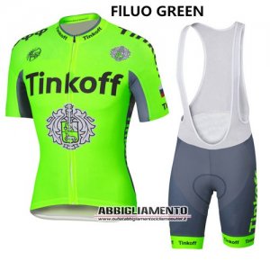 Abbigliamento SaxoBank 2016 Manica Corta E Pantaloncino Con Bretelle Verde