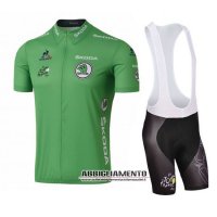 Abbigliamento Tour De France 2016 Manica Corta E Pantaloncino Con Bretelle Verde