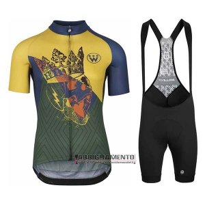 Abbigliamento Assos Fastlane Wyndymilla 2020 Manica Corta e Pantaloncino Con Bretelle Giallo Verde